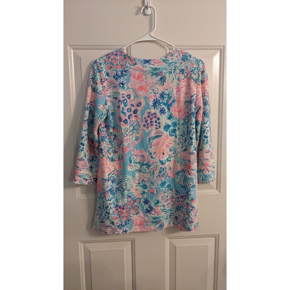 Lilly Pulitzer Justina Tunic SPF 50 Gypsea Serene Blue, Beachy, Summer XS - Picture 5 of 10